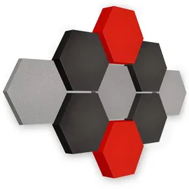 platino24 Akustikpaneel Edition LOFT rot 9 St. Ø 300 cm
