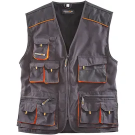 Terratrend Weste Gr.50 dunkelgrau/schwarz/orange