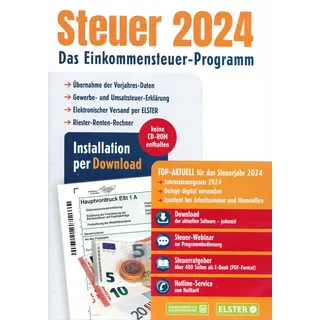 Steuer 2024 Einkommenssteuer Steuererklärung Steuerprogramm Aldi Download 24