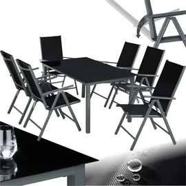 Tectake Aluminium Set 7-tlg. dunkelgrau