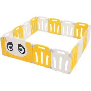 joyz Laufgitter, Gelb, Kunststoff, Quadratisch, 160x53x160 cm, Babymöbel, Laufstall Baby