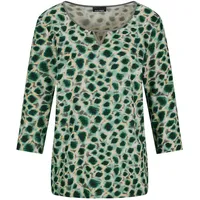GOLDNER Elegante Viskosebluse mit Leo-Muster grau/grün 23