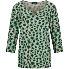 GOLDNER Elegante Viskosebluse mit Leo-Muster grau/grün 23