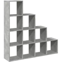 vidaXL Bücherregal 4 Stufen 131,5 x 29 x 131,5 cm Betongrau