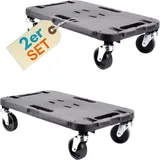 GarPet 2er Set Transportroller Rollbrett Transportrollen Rollbrett Werkstatt Pflanzen Rollbretter Transport Möbelrollen flach Pflanzenroller eckig