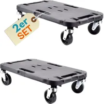 GarPet 2er Set Transportroller Rollbrett Transportrollen Rollbrett Werkstatt Pflanzen Rollbretter Transport Möbelrollen flach Pflanzenroller eckig