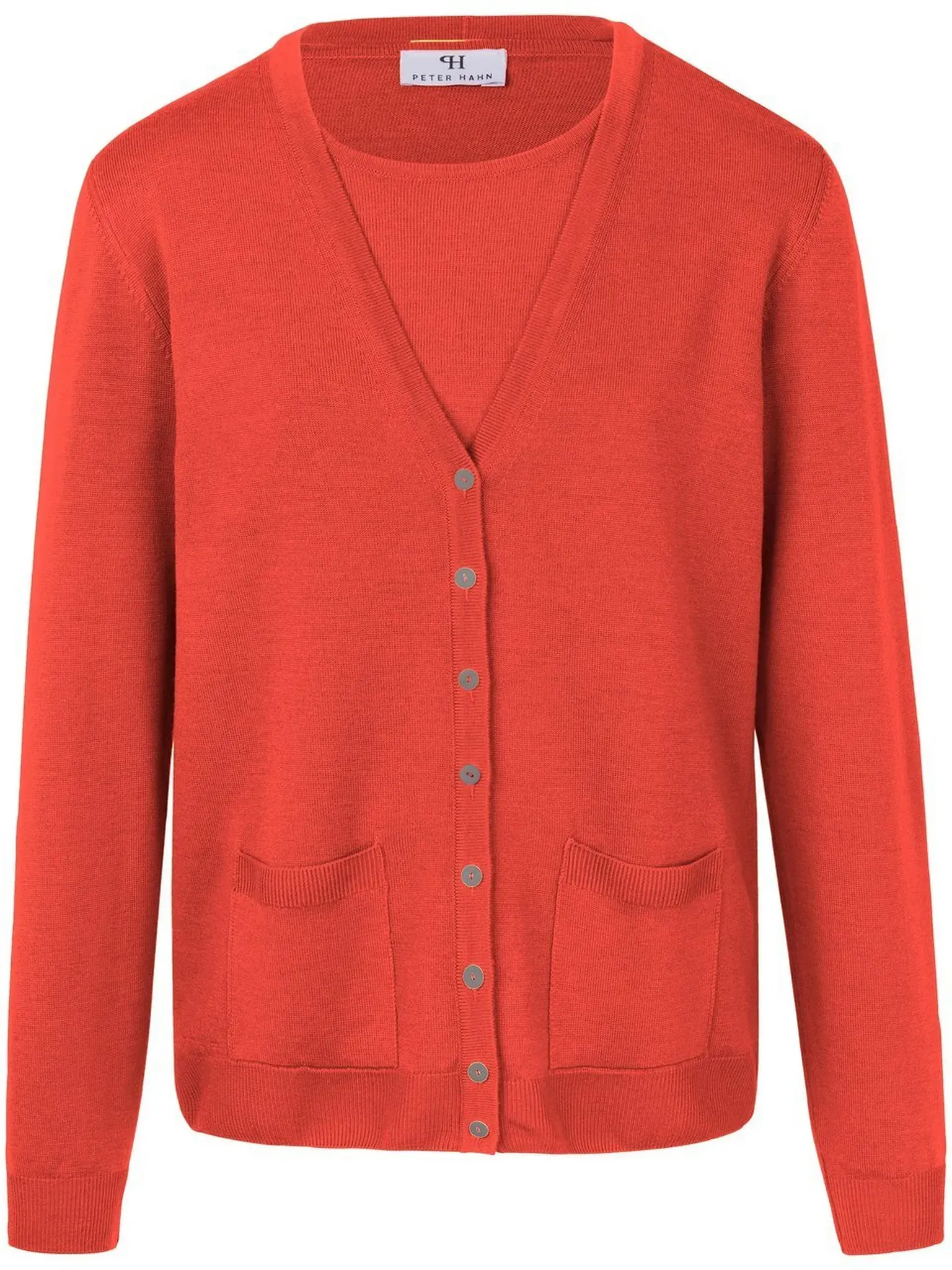 Twinset aus 100% Schurwolle-Pure Tasmanian Wool Peter Hahn rot