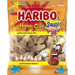 HARIBO Süßigkeit Happy Cola sauer prickelndes Fruchtgummi 175 g