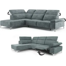 VitaliSpa Ecksofa James Grau Relaxfunktion 218x86 cm Linke Ecke,