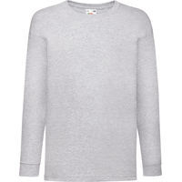 Fruit of the Loom KIDS VALUEWEIGHT LONG SLEEVE T - Kinder langarm Shirt mit Rundhalsausschnitt, graumeliert, 116