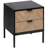 5 five simply smart Nachtschrank Chevrons 50 x 40 x 45 cm Schwarz