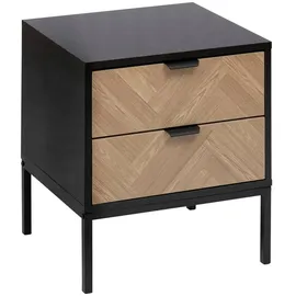 5 five simply smart Nachtschrank Chevrons 50 x 40 x 45 cm Schwarz