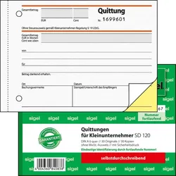 Sigel Quittung für Kleinunternehmer, A6 quer, SD, , 4004360840838 Sigel