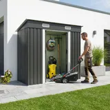 Geräteschuppen 182x109x182cm Metall Gerätehaus Gartenhaus Pultdach