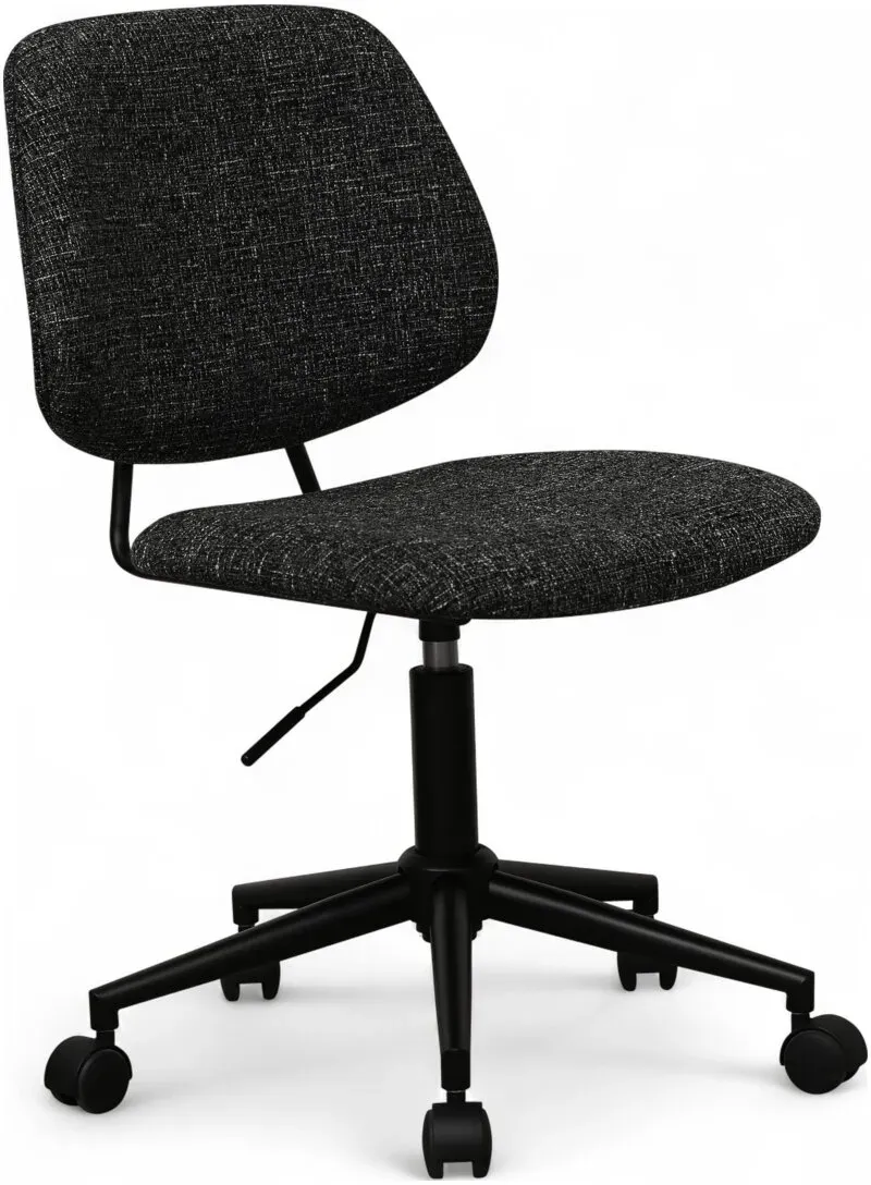 Bürostuhl Otal aus Boucle - Drehbar, Höhenverstellbar, Neigbar, Schwarz