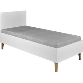 les tendances Kinderbett Kubi 80 x 180 cm Eiche lackiert weiß