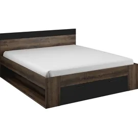 Home Affaire Stauraumbett HOME AFFAIRE "Beta, Breite 160 oder 180cm, moderne Bettanlage mit 2 Fächer", braun (monastery eiche, monastery eiche, schwarz, monastery eiche), B:166cm L:205cm, Betten, Stauraumbett, Bettgestell in zwei Größen inklusive Bettschublade