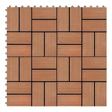 vidaXL Teppichboden Terrassenfliesen 11 Stück WPC 30 x 30 cm 1 qm Teakholzfarbe