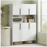 Homcom Küchenbuffet mit Arbeitsplatte 119 x 40 x 175 cm Weiß