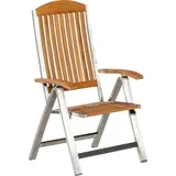 Merxx Keros Klappsessel 60 x 118 x 105 cm edelstahl/akazie