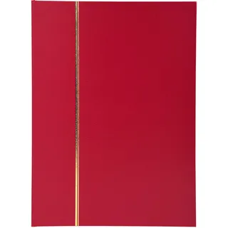 Exacompta 26143E Premium Briefmarken-Sammel-Album Classic mit 32 Seiten Einsteckbuch aus Halbleder für Ihr Hobby Briefmarkenalbum rot