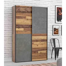 EFFEZETA Ozula Schwebetürenschrank 120 x 190,5 x 42 cm grau