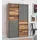 EFFEZETA Ozula Schwebetürenschrank 120 x 190,5 x 42 cm grau