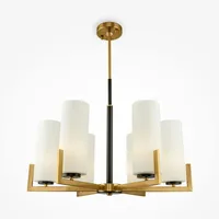 Licht-Erlebnisse Kronleuchter Kaya Messing Weiß Schwarz 6x E27 bis