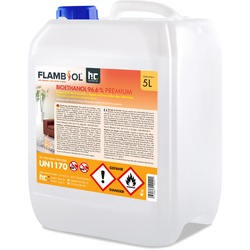 1 x 5 L FLAMBIOL® Bioethanol 96,6% Premium für Ethanol-Brenner oder Kamine