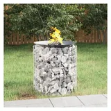vidaXL Gabionen-Feuerstelle Ø 50 cm Silber