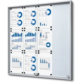 Showdown Displays Schaukasten SLIM mit Schiebetüren - 12x DIN A4