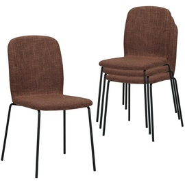 Albatros Esszimmerstühle 4er Set ENNA, braun - stapelbar, bequemer Polsterstuhl - Eleganter Küchenstuhl, Stuhl Esszimmer oder Esstisch Stuhl,