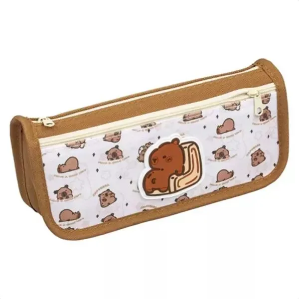 Reißverschlussetui mit Capybara-Muster, Einwurfdesign – 21 x 6 cm