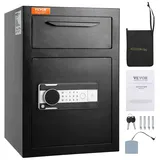 Vevor 2,5 L Einwurftresor, Deposittresor mit Drop-Slot, elektronischem Codeschloss und 2 Notfallschlüsseln, 355 x 355 x 515 mm, Business Drop Slot Safe für Bargeld, zu Hause, Hotel, Büro