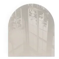Tulup Kaminplatte Glas 80 x 70 cm Creme