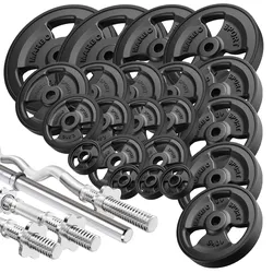 Krafttrainings-Set: Langhantel, SZ-Curlstange & Hantelscheiben 172kg - Marbo Sport
