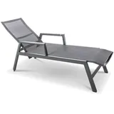 Gartenliege Deluxe Alu Aluminium Schwarz