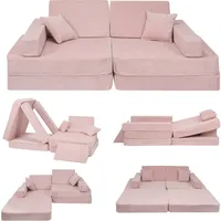 AngeLove Kindersofa, Hellrosa, Textil, 160x24x80 cm, Kinder- & Jugendzimmer, Kindermöbel, Kindersitzmöbel & -tische, Kindersessel & -sofas