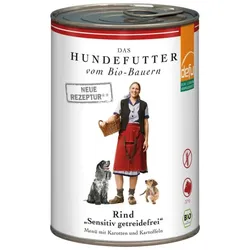 defu Nassfutter Hund Rind Sensitiv getreidefrei bio 410g