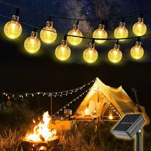 salcar Solar kugel lichterkette 5m 20er Kristall Kugeln Led Solarleuchten, Außen Garten, Bäume, Terrasse, Hochzeiten, Partys, Innen und außen