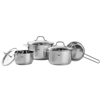 4-teiliges Edelstahl Kochtopfset mit hervorragender Wärmeleitung und -speicherung - Silber