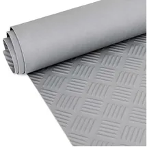 ANRO Gummi Antirutsch Premium TPE Geruchsarm Bodenbelag Riffelblechoptik Grau 3mm Stark 100 cm Breite 300 cm Länge