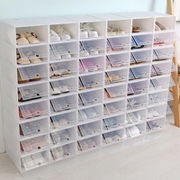 20Stück Schuhboxen Stapelbar Kunststoff Transparent Aufbewahrungsbox Freistehend