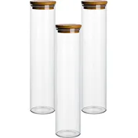 Gouveo 3er Set Vorratsdose 750 ml rund aus Borosilikatglas