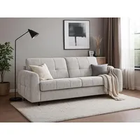 Beautysofa Schlafsofa Pireus modernes Sofa mit italienischem Klappmechanismus und Matratze, in 3 Größen & 6 Farben, Bettkasten und Schlaffunktion beige|grau 250 cm x 90 cm x 100 cm