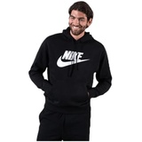 Nike Herren Pullover Hoodie Sportswear Club Fleece, Black/Black/White, S,