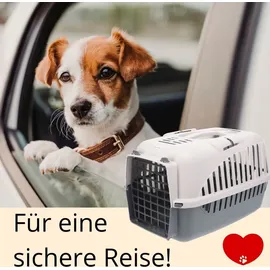GarPet Hundebox Auto Rückbank Transportbox Katze Katzentransportbox Transportbox Kaninchen Katzenkorb Transport Hundetransportbox Grau