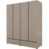 INOSIGN Drehtürenschrank »Cross, moderner griffloser Kleiderschrank«,... Wäscheschrank mit Schublade, Garderobe, Türen braun