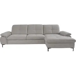 Ecksofa ALINA "Melina", grau (kiesel tta 9), B:274cm H:100cm T:203cm, Struktur TTA (100% Polyester), Sofas, In 2 Breiten, Wahlweise mit und ohne Bettfunktion