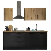 BASIC by Balculina Küchenzeile Turin 220 cm schwarz